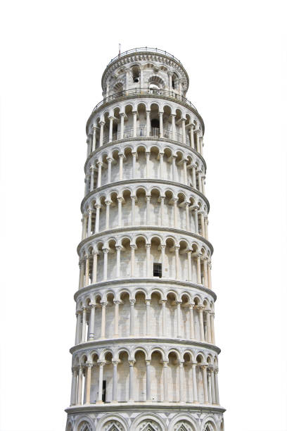 istock The Leaning Tower completely restored from damage of air pollution (2013 - Europe - Italy - Pisa city) - Image on white background for easy selection 918812836