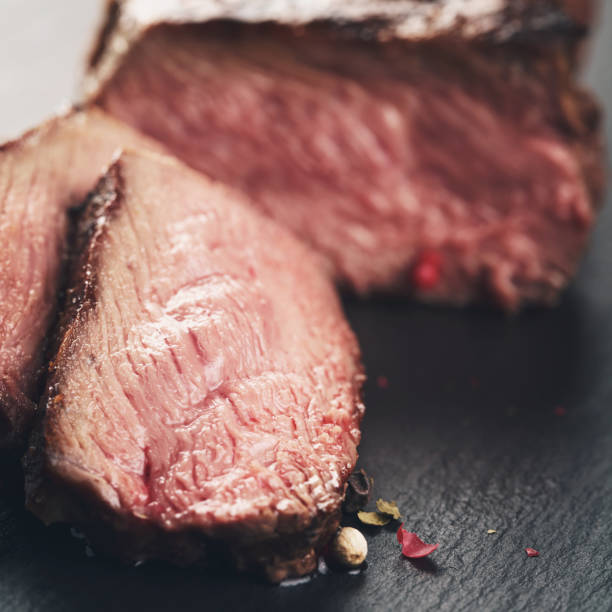 istock entrecote beef steak sliced on slate board 918813006