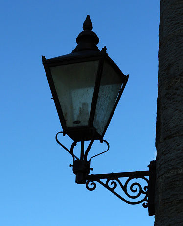 old style street lamp in queensferry, scotland