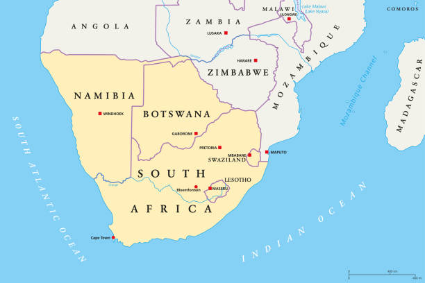 南部アフリカ地域、政治地図 - republic of malawi点のイラスト素材／クリップアート素材／マンガ素材／アイコン素材