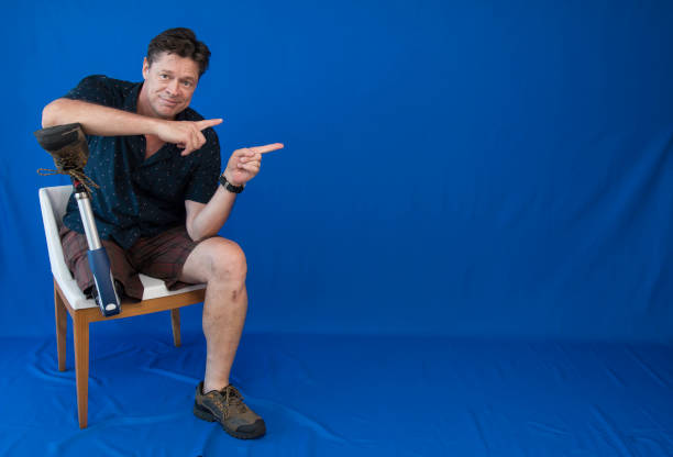 istock Middle-aged man, handicapped, happy with life 918826008