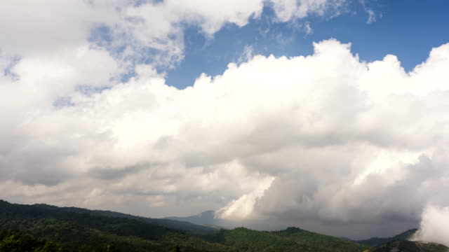 4K Time lapse of dramatic clouds above the sky with mountain.