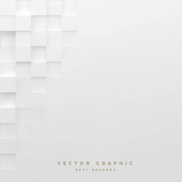 ilustrações de stock, clip art, desenhos animados e ícones de abstract white square background. geometric minimalistic cover design. vector graphic. - se square