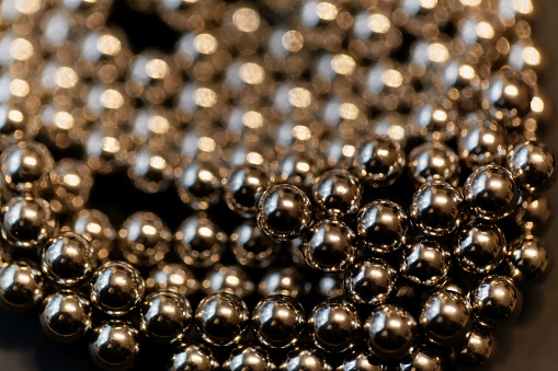 Abstract with small steel balls as texture or background.