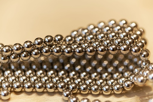 Abstract with small steel balls as texture or background.
