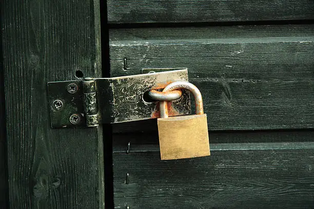 padlock with bolt at a gate
