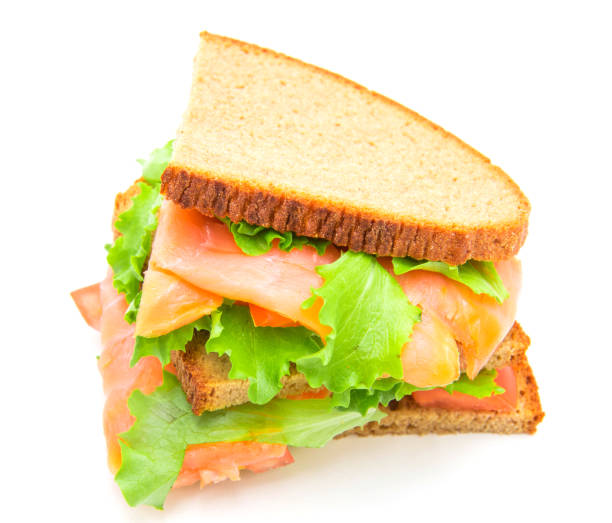istock sandwich with smoked salmon,salad and lemon 918851212