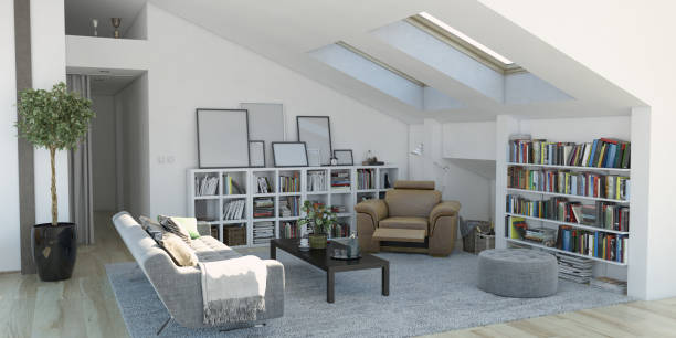 istock Attic Modern Living Room Interior 918852294
