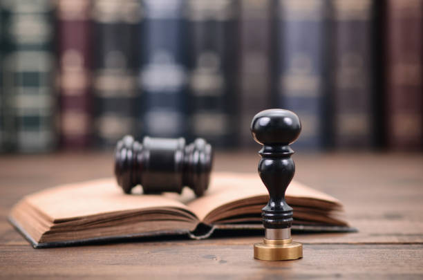 Notary seal and Judge Gavel on the wooden background, Notarized document concept, Legality concept. Notary seal , Judge Gavel, Notarized document concept, Legality concept. probate photos stock pictures, royalty-free photos & images
