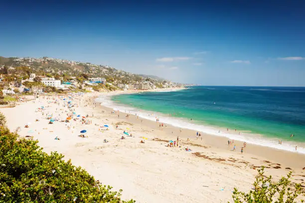 Paradise look of a beach in Heisler Park of Laguna Beach, California