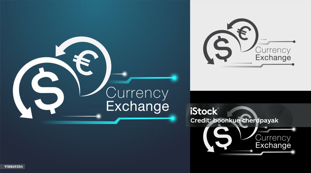 Currency Exchange signage B Master digital currency exchange sign board & icon design. Currency Exchange stock vector