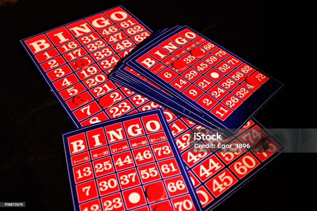 Bingo Card On A Black Background Stock Photo - Download Image Now