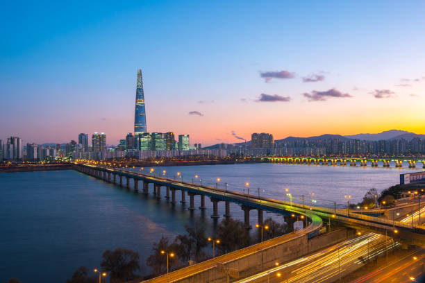 istock Seoul skyline in Korea at night 918876442