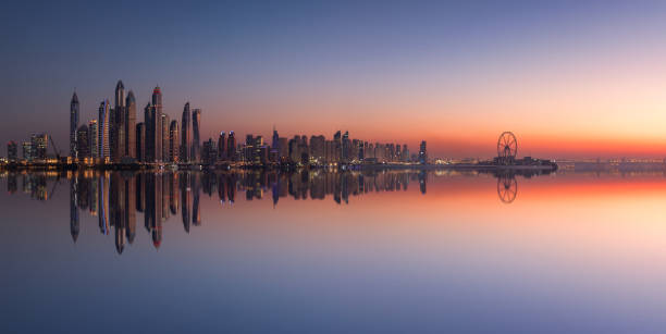 istock Panorama of Dubai Marina skyline at sunset 918876998