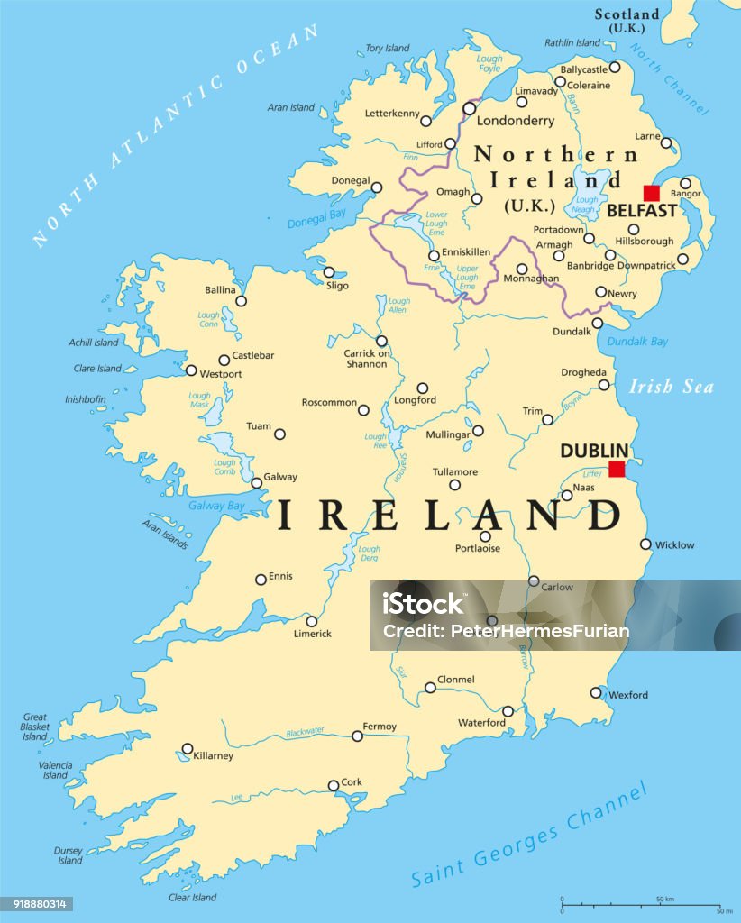 Politieke Kaart Van Ierland En Noordierland Stockvectorkunst En Meer  Beelden Van Ierland - Ierland, Kaart, Noord-Ierland - Istock
