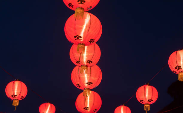 istock Paper Chinese lanterns on the New Year eve 918880580