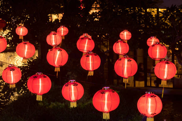 istock Paper Chinese lanterns on the New Year eve 918880962