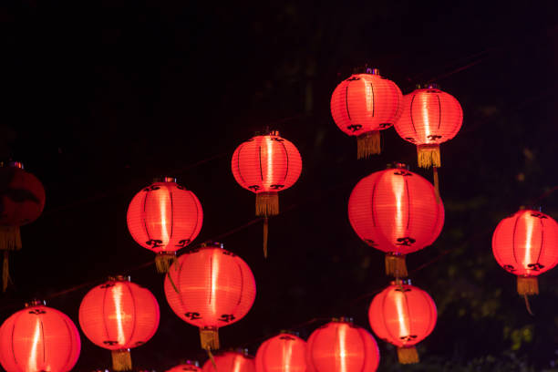 istock Paper Chinese lanterns on the New Year eve 918881072