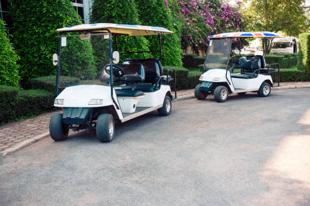 istock Golf car ready service in the garden 918881668