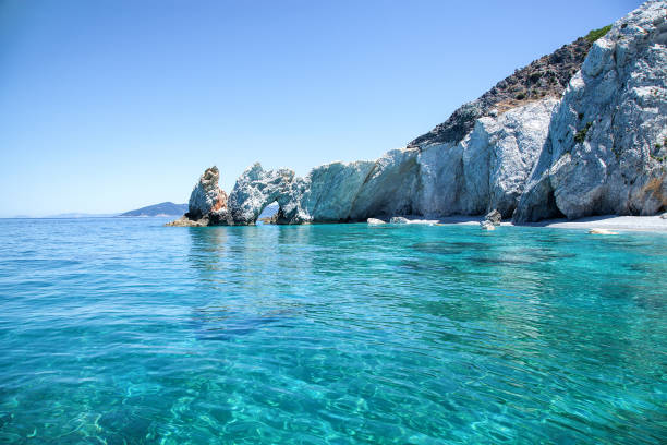 istock The rock with a hole in Lalaria Beach, Skiathos 918882152