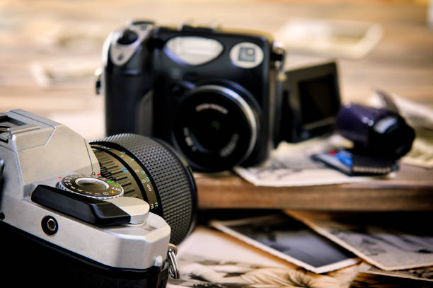 istock The flow of time measured by the technological progress of cameras 918882454