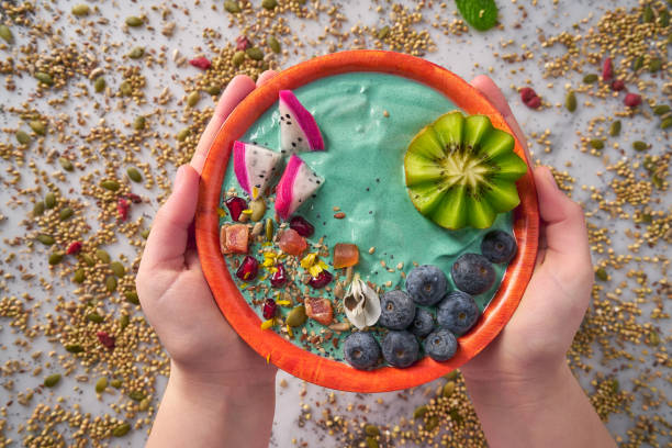istock Acai bowl smoothie with kiwi blueberry seeds 918893278