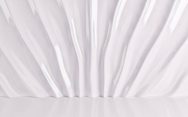 istock White silk drapery and fabric on the floor. 3d render 918894250