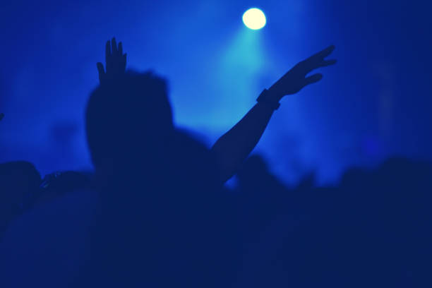 istock Crowd with arms outstretched at concert 918896898
