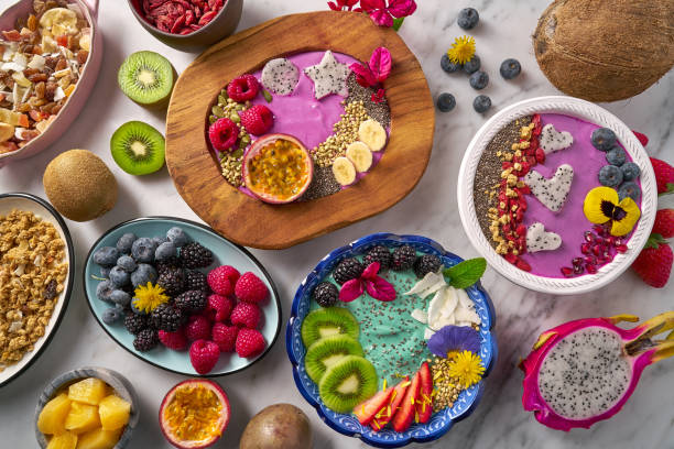 istock Acai bowl smoothie and Spirulina algae with berries 918898084