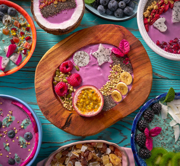 istock Acai bowl smoothie and Spirulina algae with berries 918898512