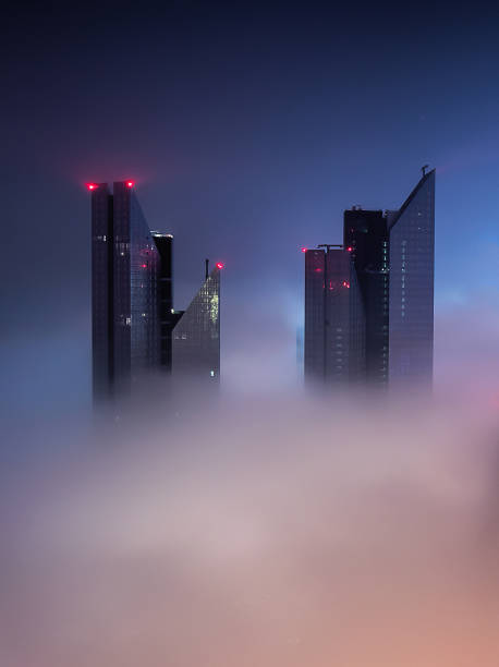 istock Dubai Downtown in beautiful fog 918898562