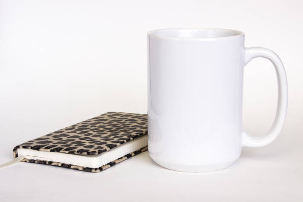 15 oz white ceramic mug mockup, white photo feminine style.