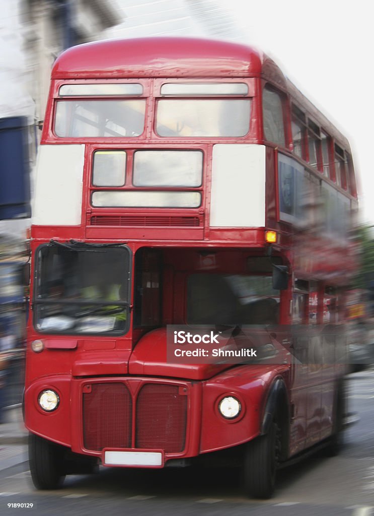 Old English Bus  Advertisement Stock Photo