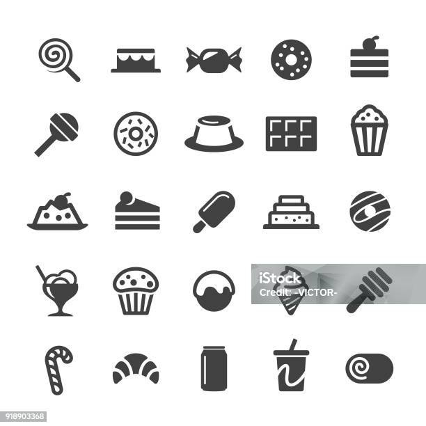 Desserts And Sweet Food Icons Smart Series Stock Illustration - Download Image Now - Icon Symbol, Candy, Chocolate