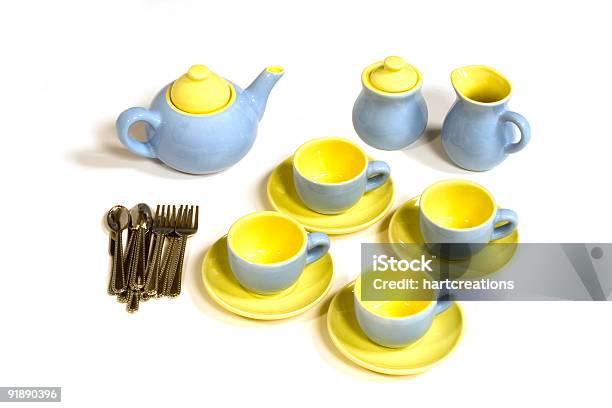 Teeset Stockfoto und mehr Bilder von Arrangieren - Arrangieren, Blau, Blätterteigbrötchen
