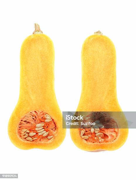 Zucca Butternut - Fotografie stock e altre immagini di Seme - Seme, Zucchino giallo, Arancione