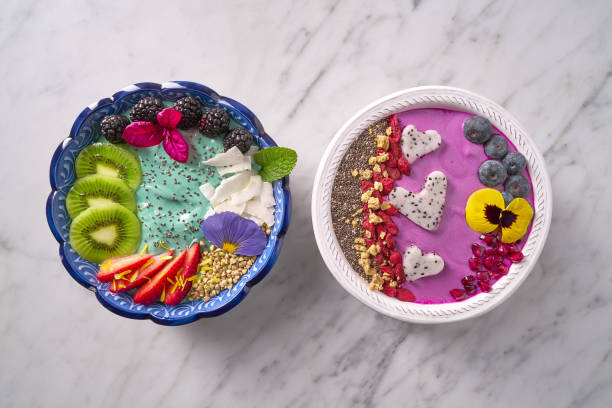 istock Acai bowl smoothie and Spirulina algae bowls 918916532
