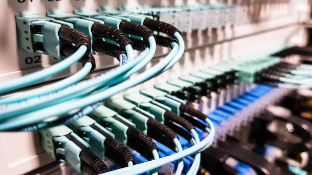 istock Optical fiber cables connected to the cloud network servers 918918134
