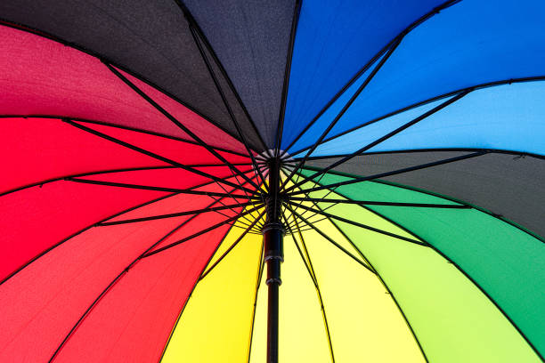 istock rainbow spectrum multicolored background of an umbrella. 918923162