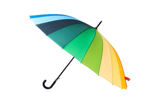 istock Rainbow umbrella isolated on white background. 918923212