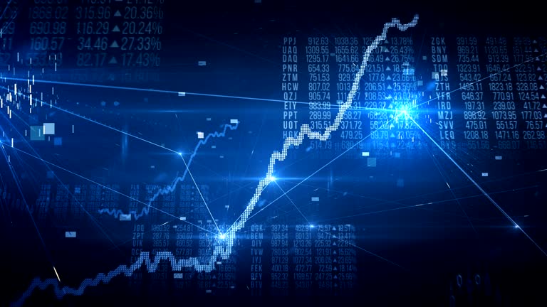 Stock Exchange Bull Market (Blue) - Loop