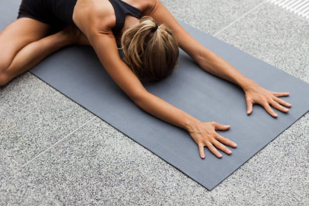 istock Yoga exercises at home 918927756