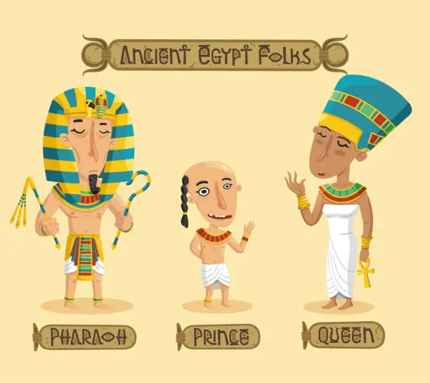 Vector illustration of Ancient Egypt characters set