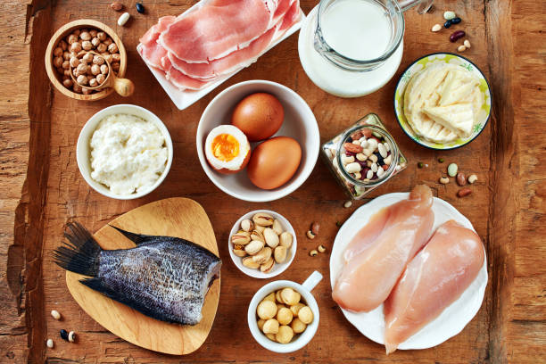 istock Top view of high-protein foods. 918931632