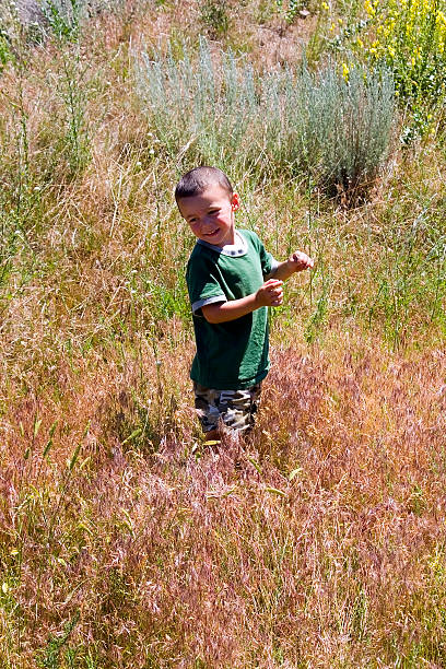 istock Little Boy in the Prairie 91893800