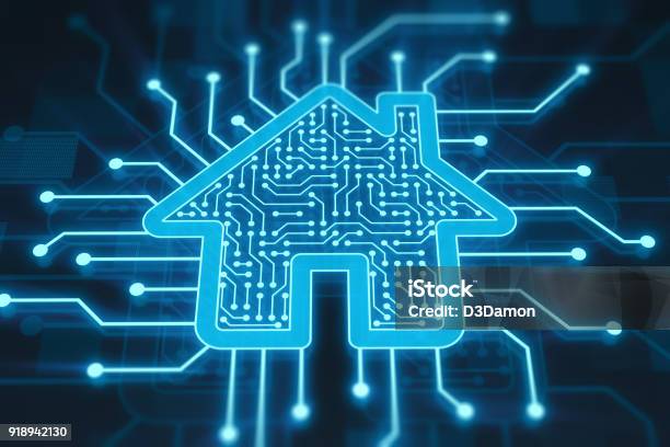 Smart Home Concept On Digital Display Stock Photo - Download Image Now - Home Automation, House, Technology