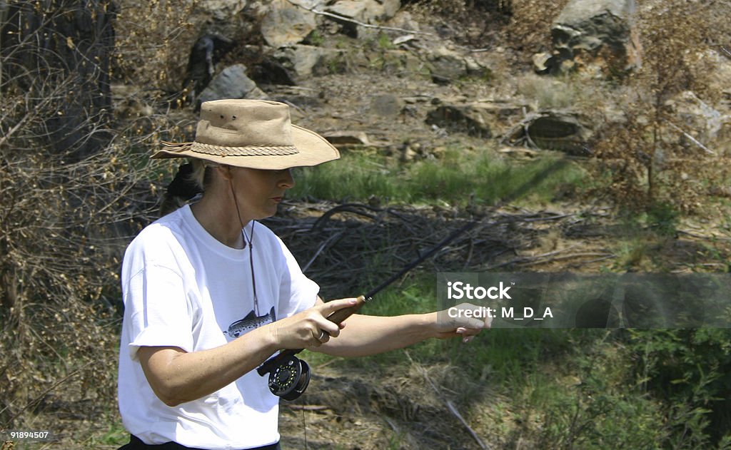 Lady fly fishing  Fishing Stock Photo