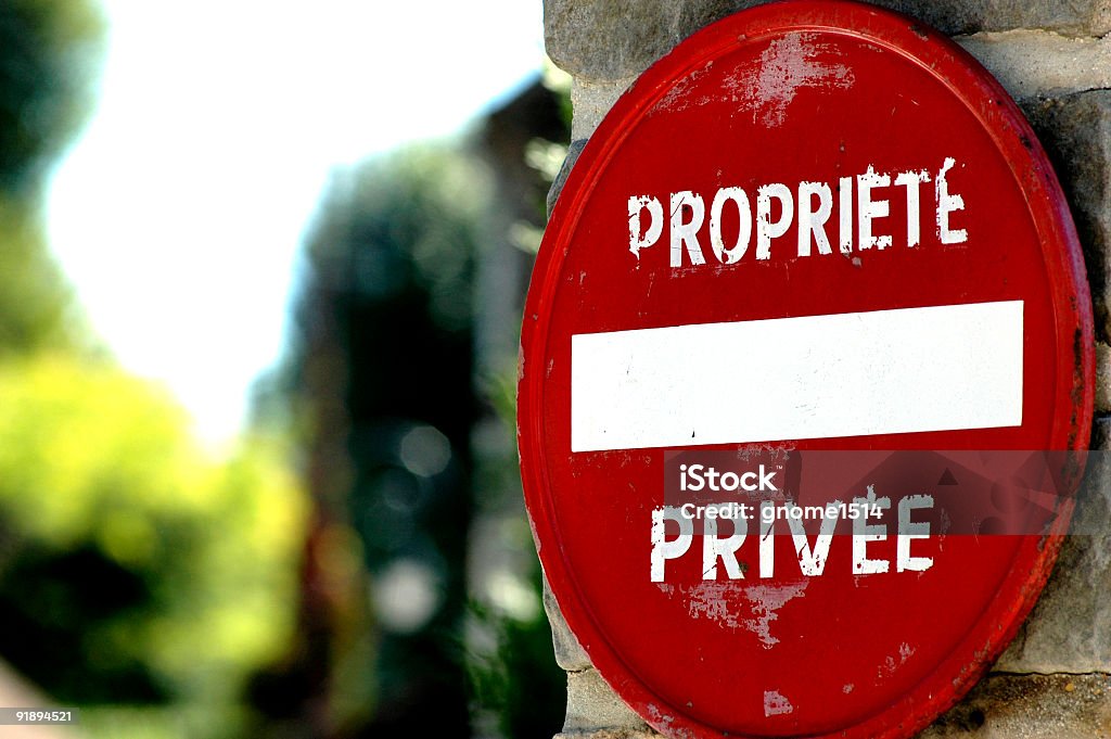 Propriete Privée - Lizenzfrei Einzellinie Stock-Foto