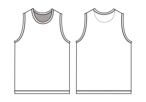Vector illustration of Tank top, sleeveless shirt illustration / white