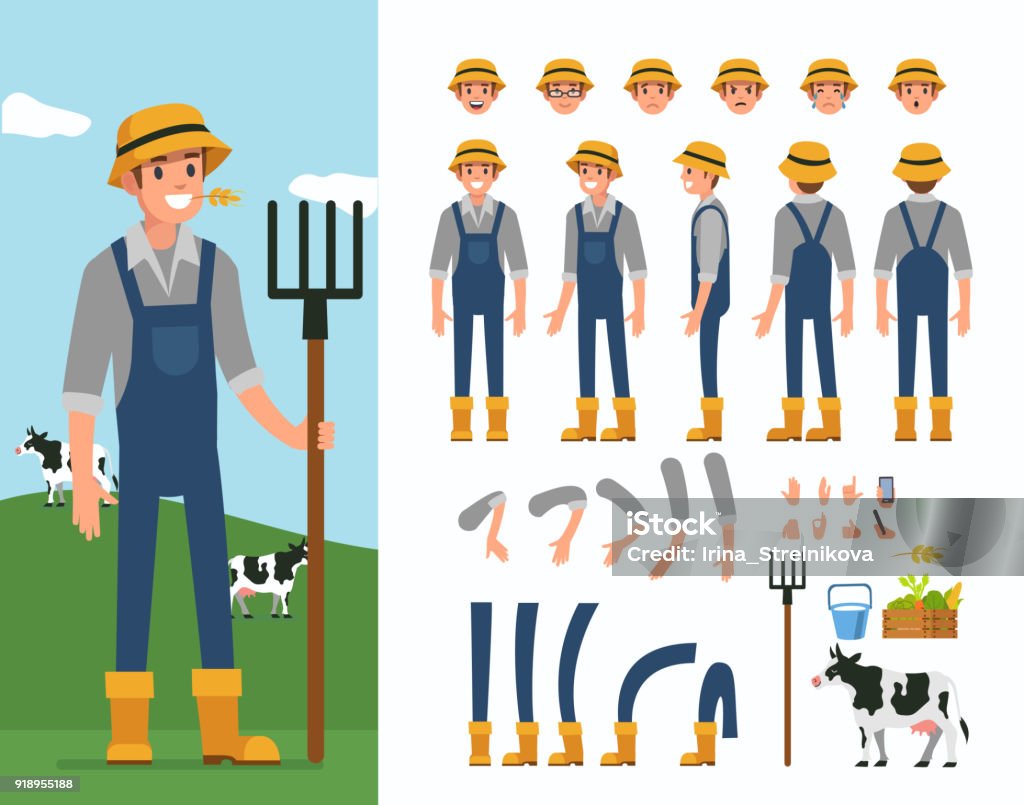 farmer - clipart vectoriel de Agriculteur libre de droits